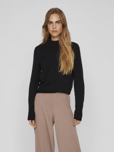 VILA – Pullover a Maglia Donna High Neck Nero