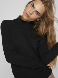 VILA – Pullover a Maglia Donna High Neck Nero