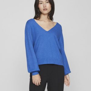 VILA – Top a Maglia Donna Reversible Blu