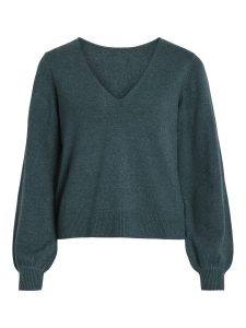 VILA – Top a Maglia Donna Reversible Verde Pino