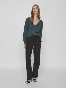 VILA – Top a Maglia Donna Reversible Verde Pino