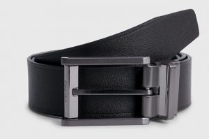 CALVIN KLEIN JEANS – Cintura da Uomo Double-Face in Pelle Nero