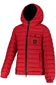 REFRIGIWEAR – Piumino Kids-Junior con Cappuccio e Tasca Rosso