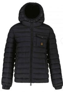 REFRIGIWEAR – Piumino Kids-Junior con Cappuccio e Tasca Blu/Nero