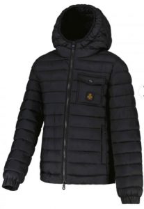 REFRIGIWEAR – Piumino Kids-Junior con Cappuccio e Tasca Blu/Nero