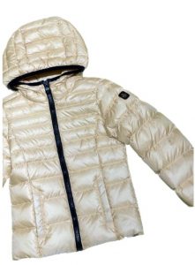 REFRIGIWEAR – Piumino Bambina Kids-Junior con Cappuccio e Tasca Beige