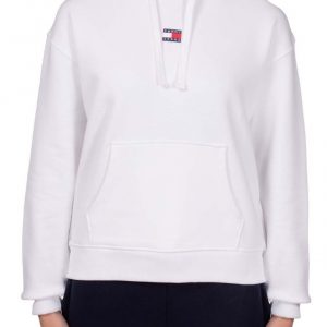 TOMMY HILFIGER – Felpa Donna Boxy con Cappuccio Bianco