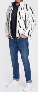 ARMANI EXCHANGE – Giacca Uomo in Denim Effetto Used Bianco