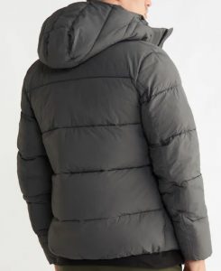 CALVIN KLEIN – Piumino Uomo con Cappuccio in Nylon Riciclato Grigio