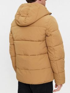 CALVIN KLEIN – Piumino Uomo con Cappuccio in Nylon Riciclato Cachi