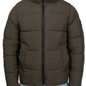 CALVIN KLEIN – Piumino Uomo con Cappuccio in Nylon Riciclato Oliva Scura