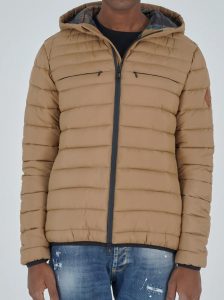 KEJO – Giubbotto Uomo 100 Grammi con Cappuccio con Stampa Interna Camel
