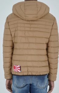 KEJO – Giubbotto Uomo 100 Grammi con Cappuccio con Stampa Interna Camel