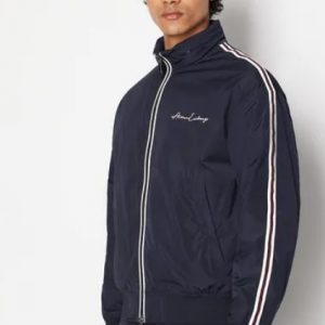 ARMANI EXCHANGE – Blouson Uomo in Nylon con Banda a Contrasto Blu Navy