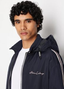 ARMANI EXCHANGE – Blouson Uomo in Nylon con Banda a Contrasto Blu Navy