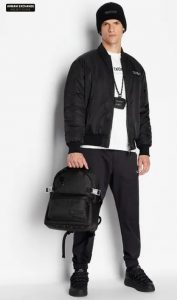 ARMANI EXCHANGE – Blouson Uomo Armani Sustainability Values Nero