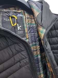 KEJO – Giubbotto Uomo 100 Grammi con Cappuccio con Stampa Interna Nero
