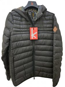 KEJO – Giubbotto Uomo 100 Grammi con Cappuccio con Stampa Interna Nero