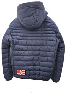 KEJO – Giubbotto Uomo 100 Grammi con Cappuccio con Stampa Interna Blu