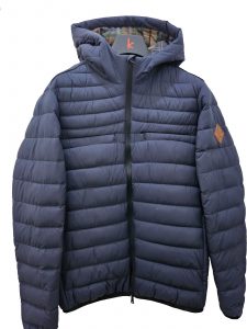 KEJO – Giubbotto Uomo 100 Grammi con Cappuccio con Stampa Interna Blu