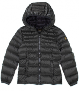 REFRIGIWEAR – Piumino Bambina Kids-Junior con Cappuccio Nero