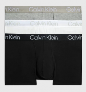 CALVIN KLEIN – Boxer Uomo Aderenti in Confezione Da 3 – Modern Structure Bianco/Nero/Grigio