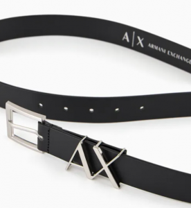 ARMANI EXCHANGE – Cintura in Pelle con Ardiglione Nero