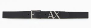ARMANI EXCHANGE – Cintura in Pelle con Ardiglione Nero