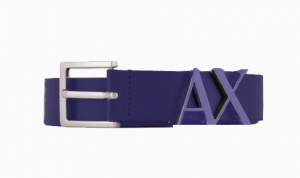 ARMANI EXCHANGE – Cintura in Pelle con Ardiglione Blu