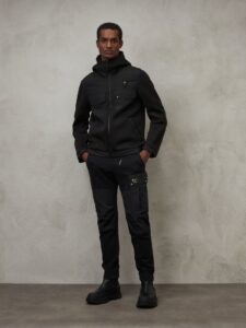 BLAUER – Felpa Uomo in Neoprene e Taslan Nero