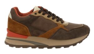 BLAUER – Scarpe Uomo Sneakers in Vera Pelle Scamosciata Marrone
