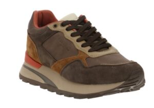 BLAUER – Scarpe Uomo Sneakers in Vera Pelle Scamosciata Marrone