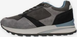 BLAUER – Scarpe Uomo Sneakers in Vera Pelle Scamosciata Grigio Scuro/Nero