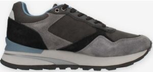 BLAUER – Scarpe Uomo Sneakers in Vera Pelle Scamosciata Grigio Scuro/Nero