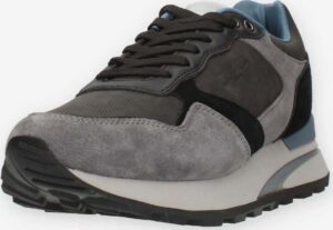 BLAUER – Scarpe Uomo Sneakers in Vera Pelle Scamosciata Grigio Scuro/Nero