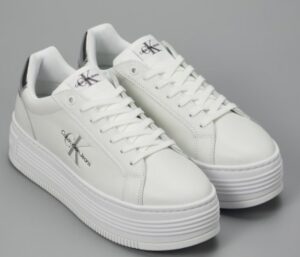 CALVIN KLEIN JEANS – Sneaker Donna Bold Platform Lo Lace Leather Bianco