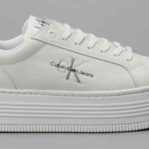 CALVIN KLEIN JEANS – Sneaker Donna Bold Platform Lo Lace Leather Bianco