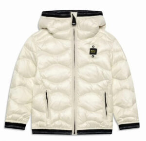 BLAUER – Piumino Baby Imbottito a Onde Bianco