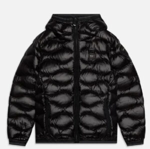BLAUER – Piumino Baby Imbottito a Onde Nero