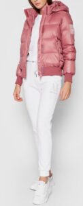 ARMANI EXCHANGE – Piumino Donna con Cappuccio in Tessuto Shiny Rosa