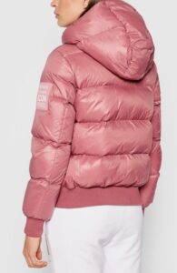 ARMANI EXCHANGE – Piumino Donna con Cappuccio in Tessuto Shiny Rosa