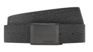CALVIN KLEIN JEANS – Cintura Uomo in Pelle con Motivo Logo Nero