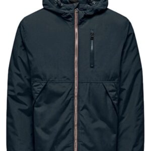 ONLY & SONS – Giubbino Uomo Onsjayden Hood Jacket Otw Blu Scuro