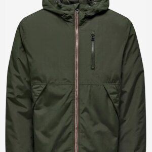 ONLY & SONS – Giubbino Uomo Onsjayden Hood Jacket Otw Verde Scuro