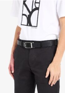 CALVIN KLEIN – Cintura Uomo Adj Reversible  Frame Mono Nero