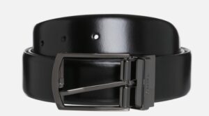 CALVIN KLEIN – Cintura Uomo Testa di Moro in Pelle Regolabile Nero