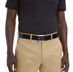 CALVIN KLEIN – Cintura Uomo in Pelle con Logo Goffrato sulla Fibbia Nero