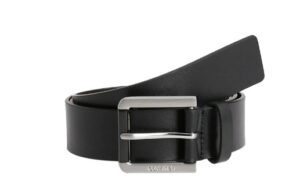 CALVIN KLEIN – Cintura Uomo in Pelle con Logo Goffrato sulla Fibbia Nero