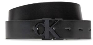 CALVIN KLEIN JEANS – Cintura da Donna Round Mono Belt 30Mm Nero/Argento