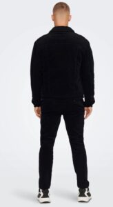 ONLY & SONS – Giubbino Uomo Corduroy Jacket With Teddy Lining Nero